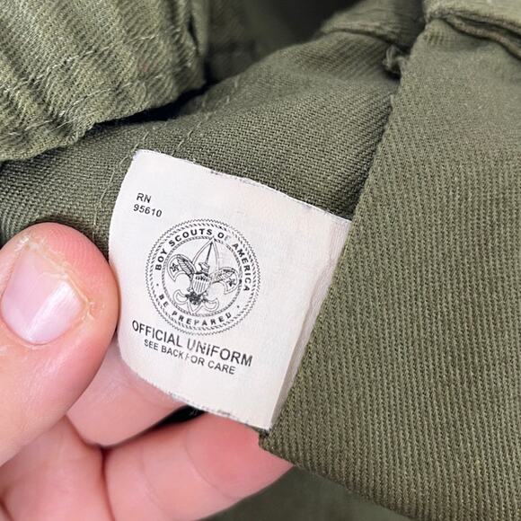 VTG Boy Scouts of America BSA Khaki Green Uniform Utility Cargo Pants sz 34X34 - Picture 5 of 9